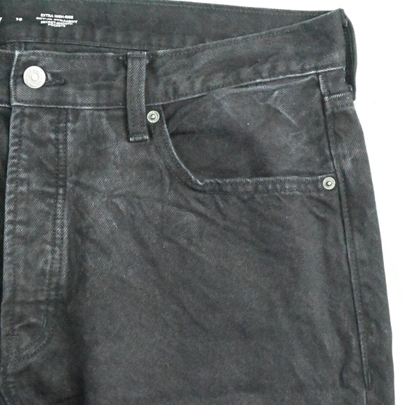 Old Navy 18 The Sky-Hi Straight Extra High Black Raw Hem Denim Jeans - Picture 2 of 7